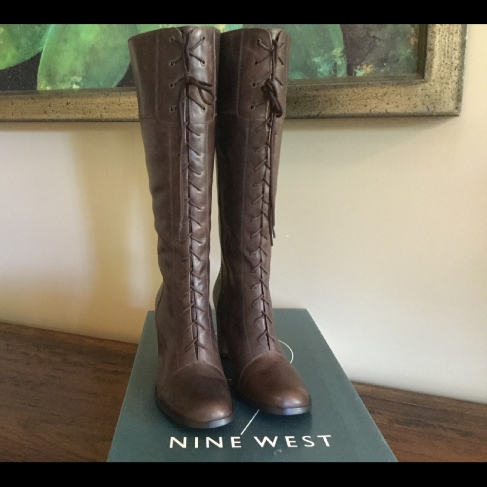 Nine West brown leather boots